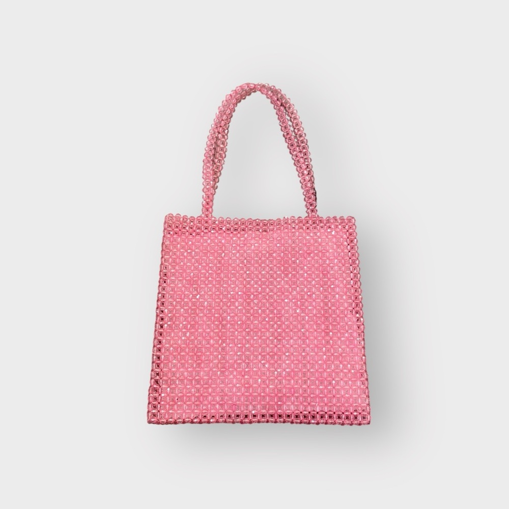 Forever 21 Pink Sparkle Beaded Tote Bag Purse - Retro NWT